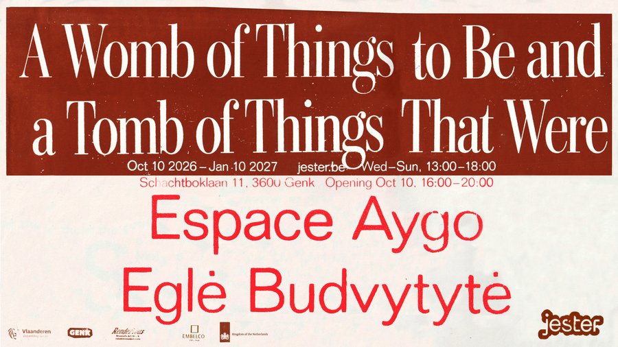 Eglė Budvytytė & Espace Aygo: a Womb of Things To Be and a Tomb of Things That Were at Jester, Genk